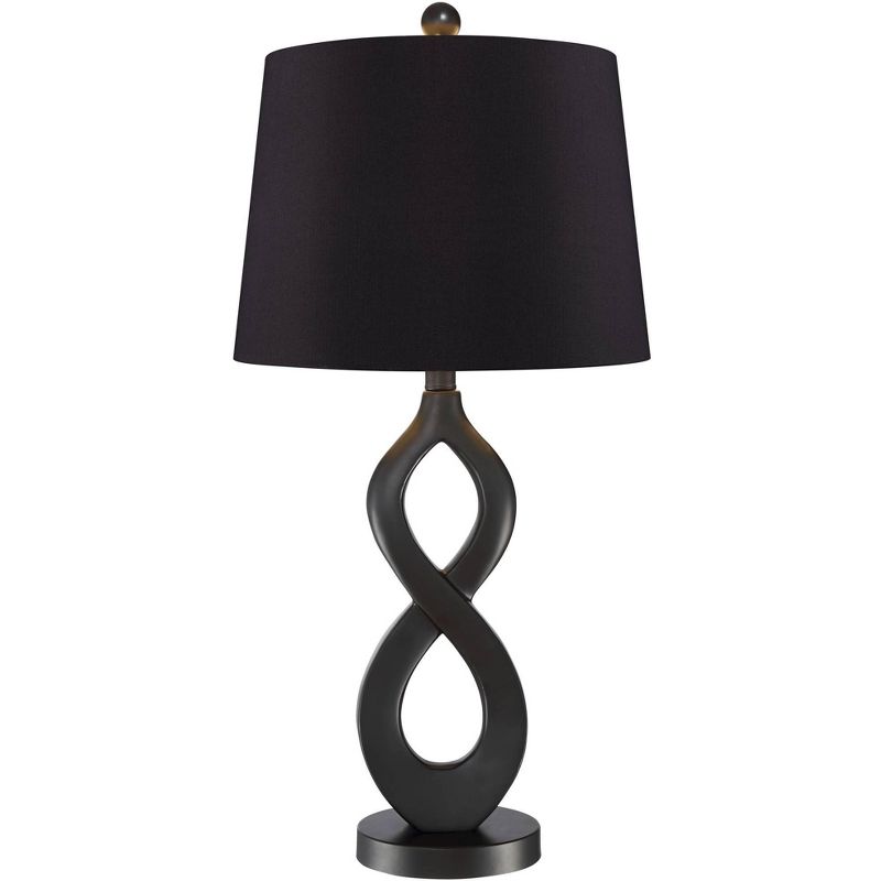 360 Lighting Lars Modern Twist Set of 2 Black Shade Table Lamps