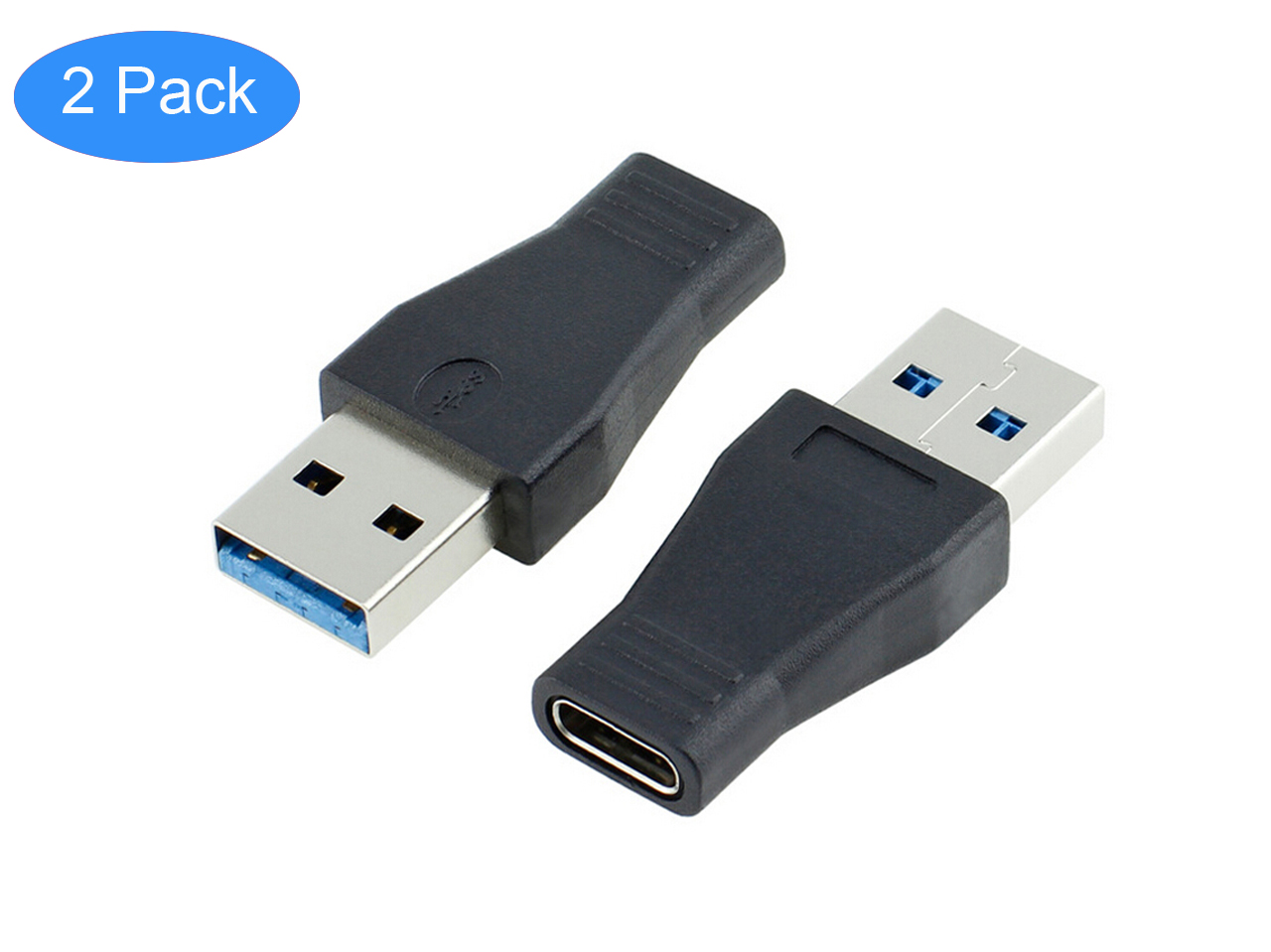 RIITOP 2 Pack USB-C USB 3.1 Type C Female to USB 3.0 Type A Male Adapter Converter Connector Support Data Sync & Charging