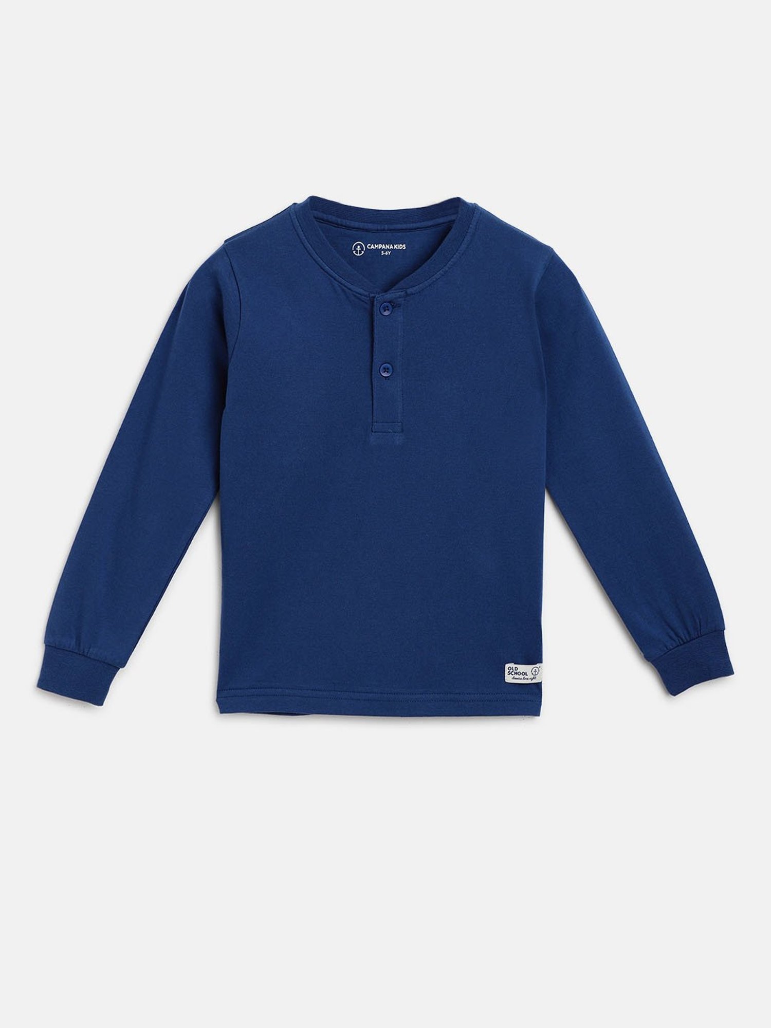 Campana Blue Solid  Full Sleeves T-Shirt