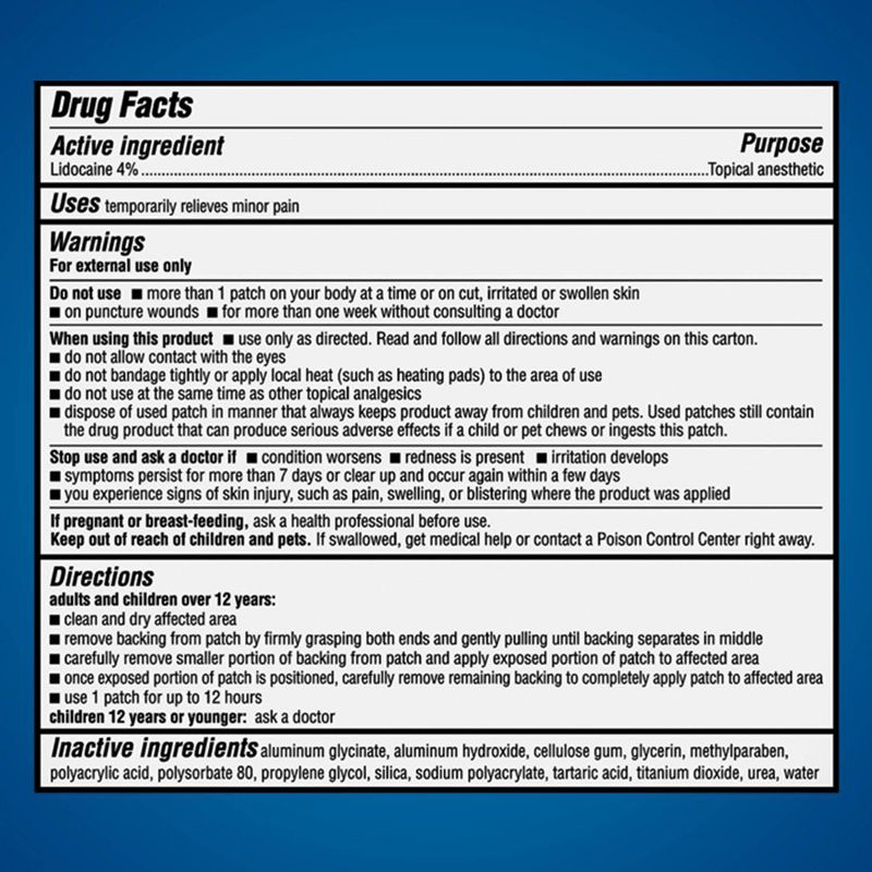 Aspercreme 4% Lidocaine Odor Free Pain Relief Patch - 5ct