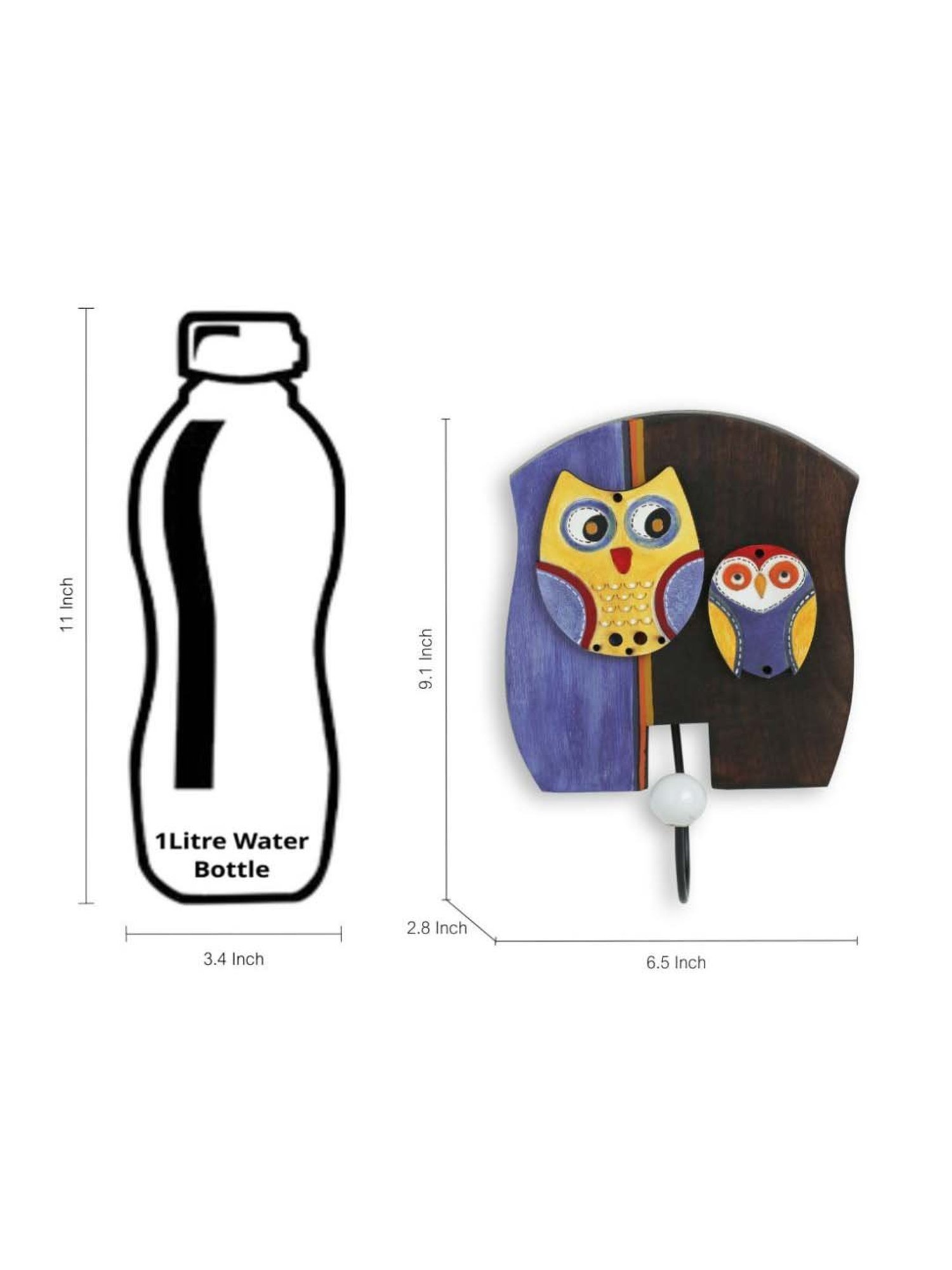 ExclusiveLane 'Twin Owl Motifs' Wall Towel Cum Cloth Hanger (1 Hook)