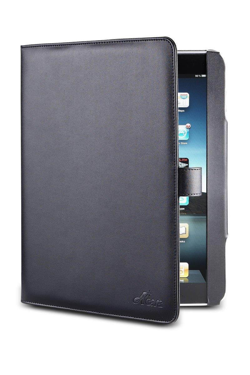 Acase Leather Flip Book Jacket/Folio for Apple iPad Tablet WiFi/3G, Black