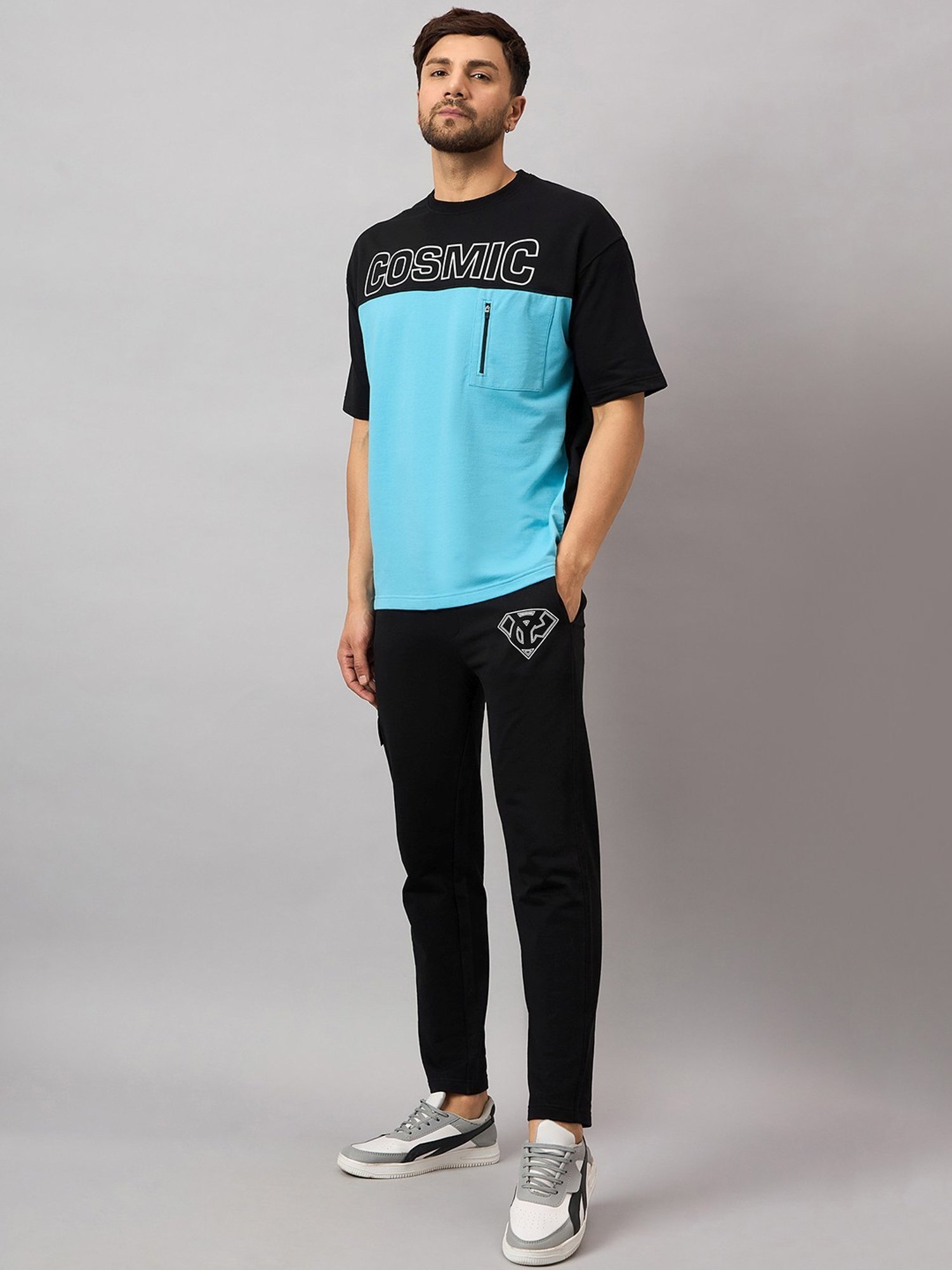 Club York Black Regular Fit Printed Co-Ord Sets