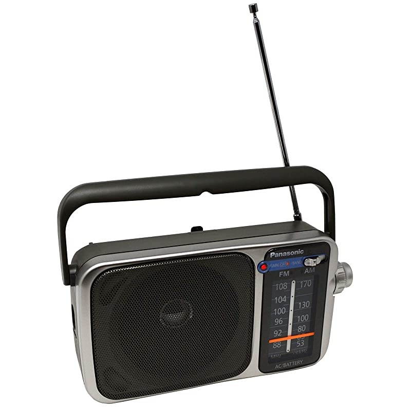 Portable AM/FM Radio with Great Reception, Led Tuning Indicator, Compact Size + 4 Batteries + 2 HeroFiber 350 Lumen Lanterns for Camping & Emergency & Cloth, Compatible with  Radio