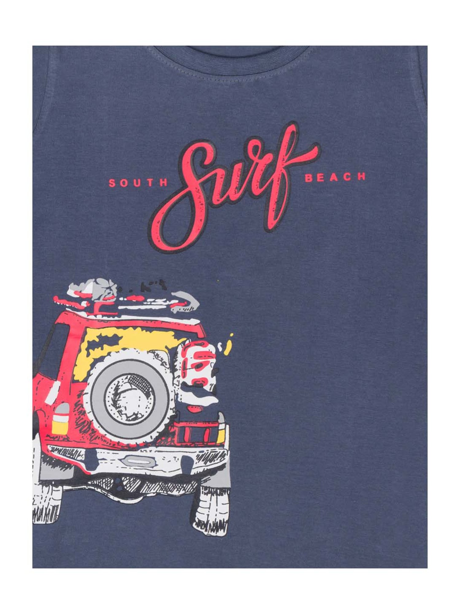 Todd N Teen Kids Grey Cotton Printed T-Shirt & Joggers