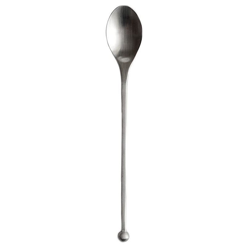 Knork 8 Inch Handle 18/0 Stainless Steel Cocktail Tea Beverage Stirring Spoons, Gloss Silver, Set of 6