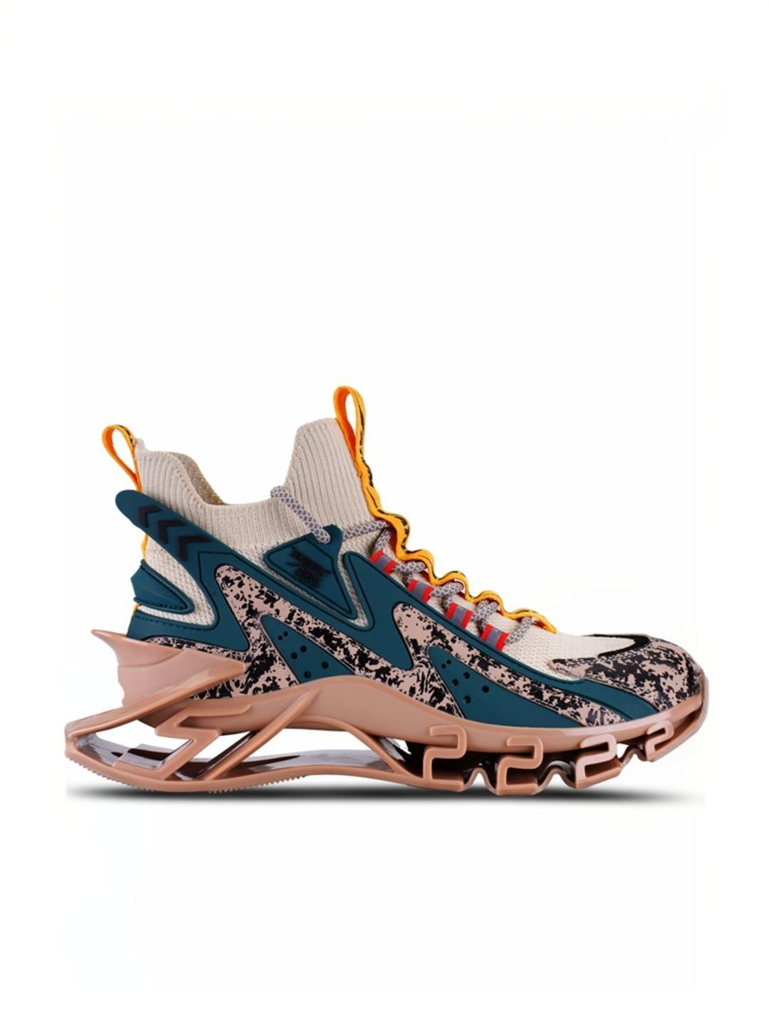 Atom Men's Multi Print Beige Running Shoes