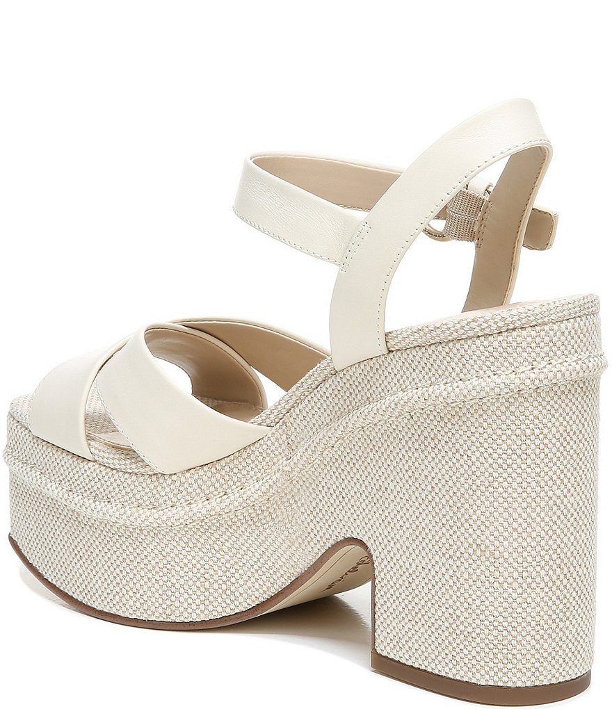 Sam Edelman Trianna Suede Quarter Strap Fabric Wrapped Platform Sandals