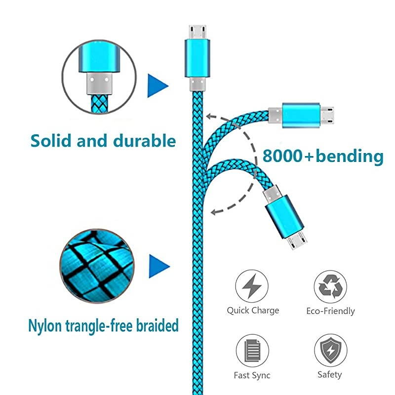 USB Cable Android 2pack 6FT USB Fast Quick Charger Cord for Samsung S7 S6 Edge Plus Note 54 Galaxy J7 J5 J3 Prime Star Pro Tablet Tab A 101 80 S 105 E 96 PS4 Xbox One Controller