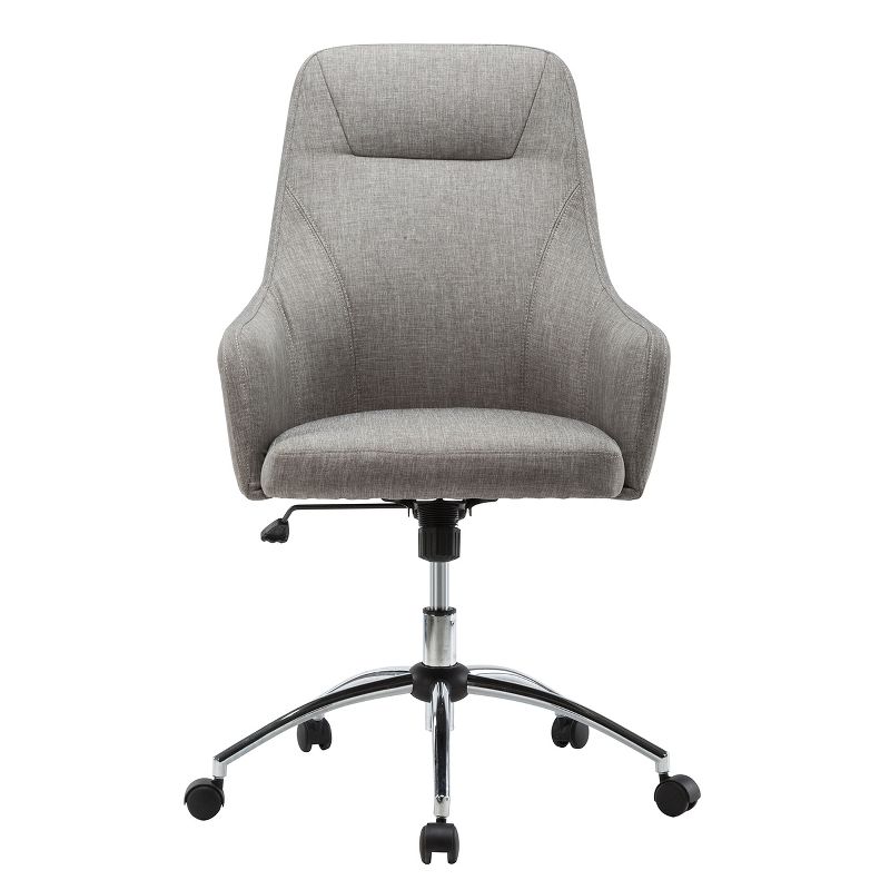 Comfy Height Adjustable Rolling Office Desk Chair- Gray- Techni Mobili
