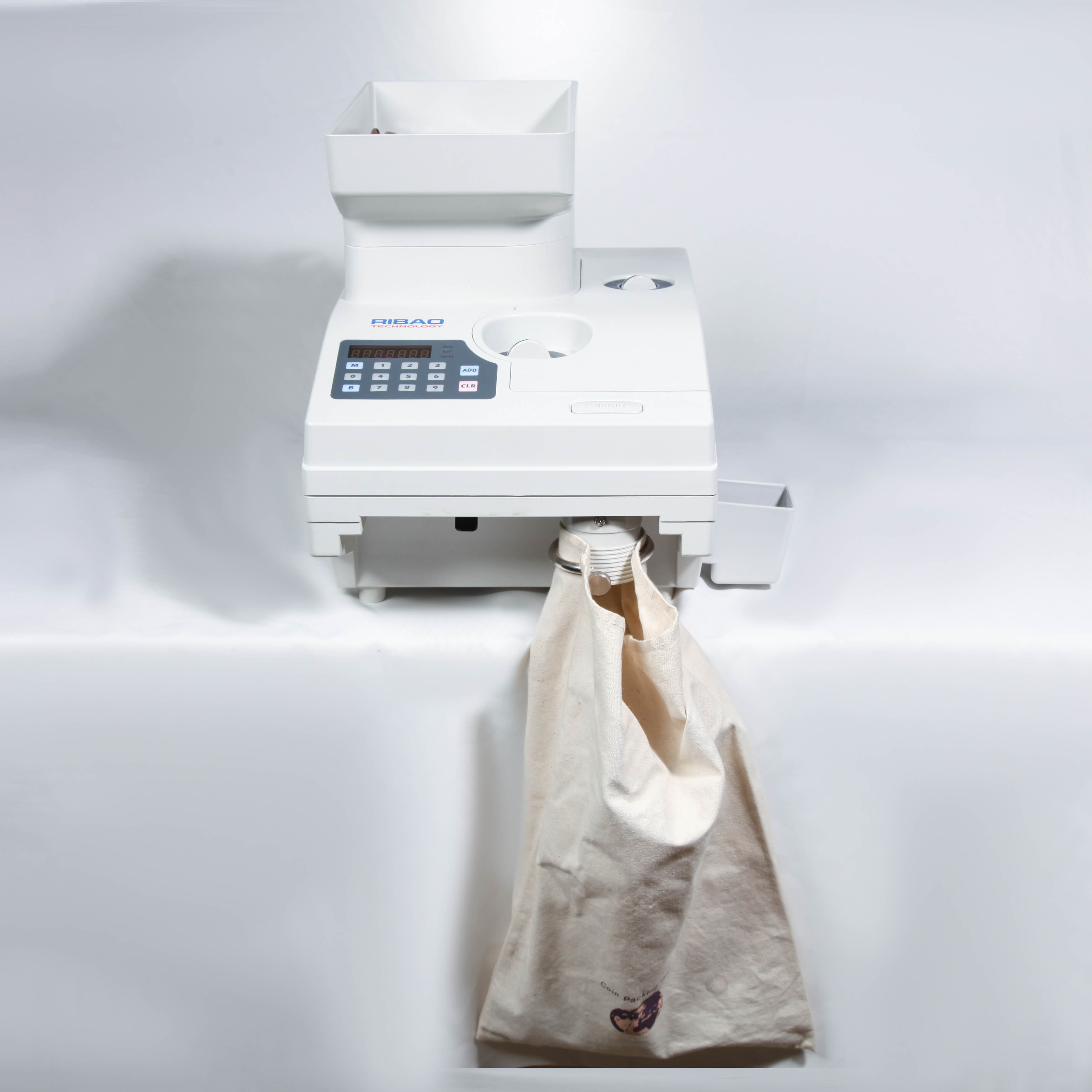 Ribao HCS-3300 High Speed Coin Counter, Heavy Duty Bank Grade Coin Sorter with Large Hopper, Two-Year Warranty