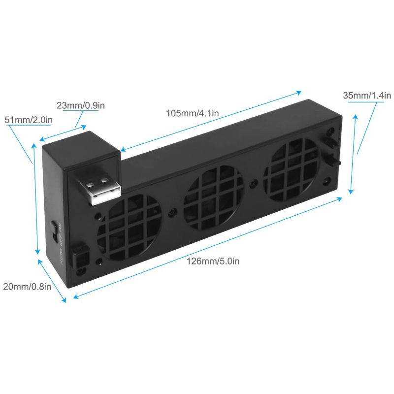 ROME CARE New USB Cooling fan for Xbox One X Console,Cooling System for Xbox One X with 3 Cooling Fans and 2.0 USB Port - Only for Xbox one X-Black