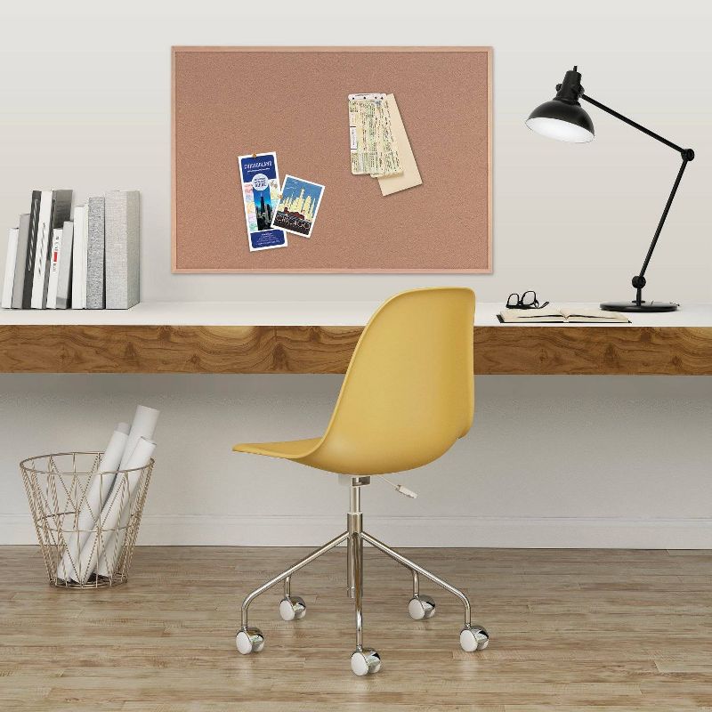 Quartet 17" x 23" Cork Bulletin Board Finish Frame - Oak