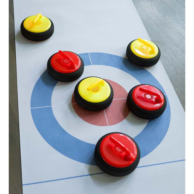 HearthSong Curling Zone Indoor Family Game with Six Battery-Operated Hovering Stones and 11L x 2W Mat