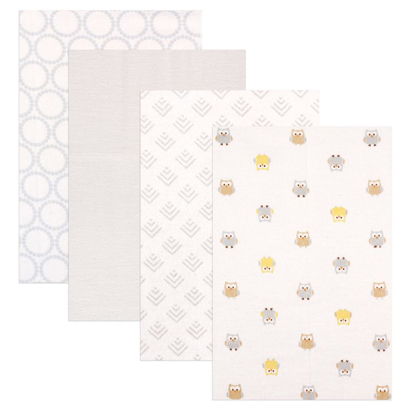 Luvable Friends Baby Boy Cotton Flannel Receiving Blankets, Owl, One Size
