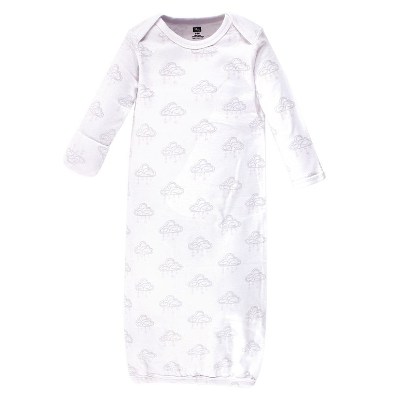 Touched by Nature Baby Girl Organic Cotton Long-Sleeve Gowns 3pk, Pink Rose, 0-6 Months