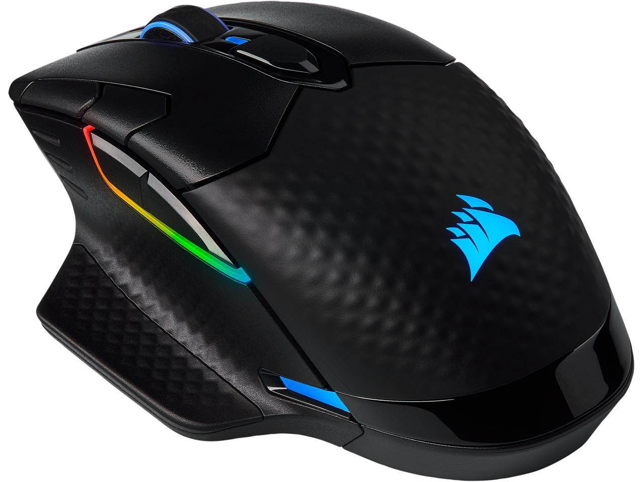 Corsair Dark Core RGB Pro, Wireless FPS/MOBA Gaming Mouse with SLIPSTREAM Technology, Black, Backlit RGB LED, 18000 DPI, Optical,CH-9315411-NA