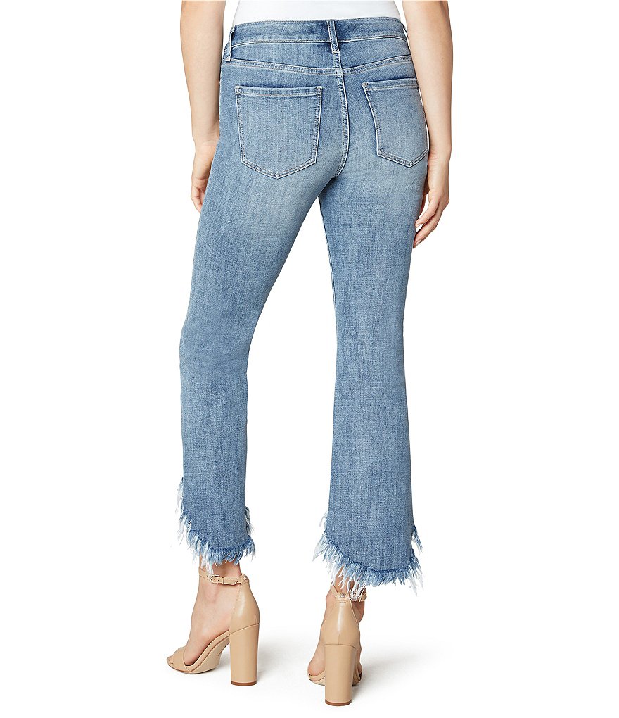 Liverpool Los Angeles Sustainable Crop Flare 5-Pocket Hi-Low Fray Hem Jeans