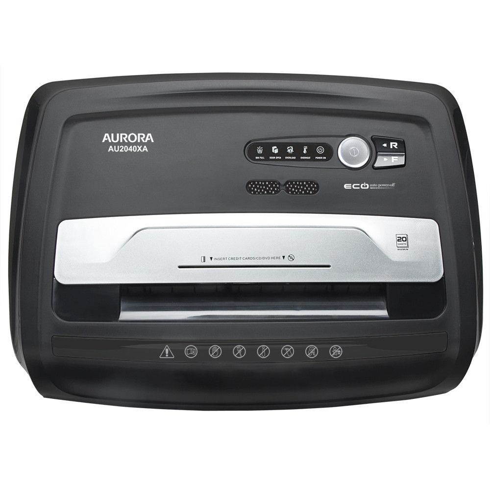 Aurora AU2040XA Anti-jam 20-Sheet Crosscut CD/Paper and Credit Card Shredder