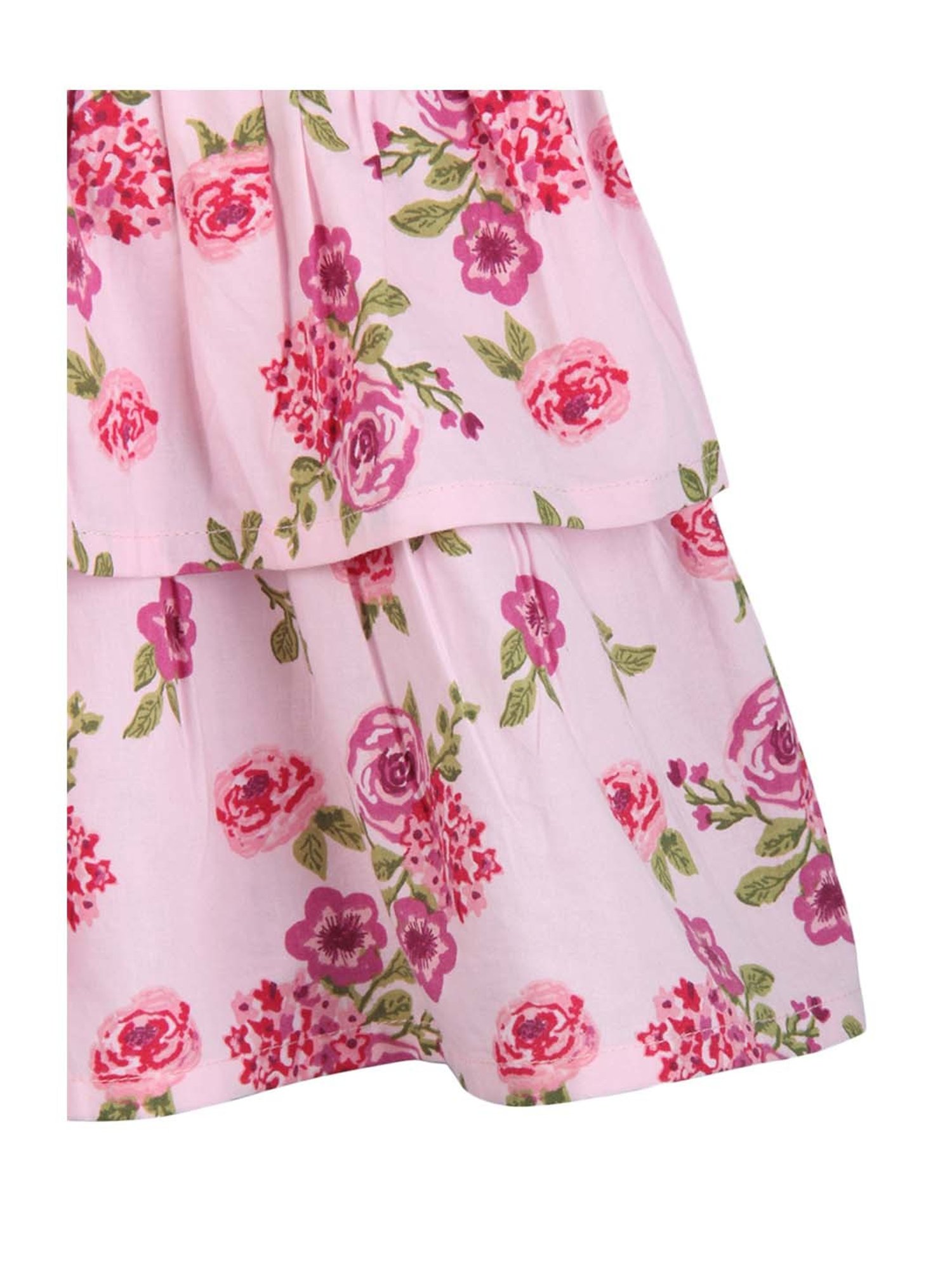 Beebay Kids Pink Cotton Floral Print Skirt