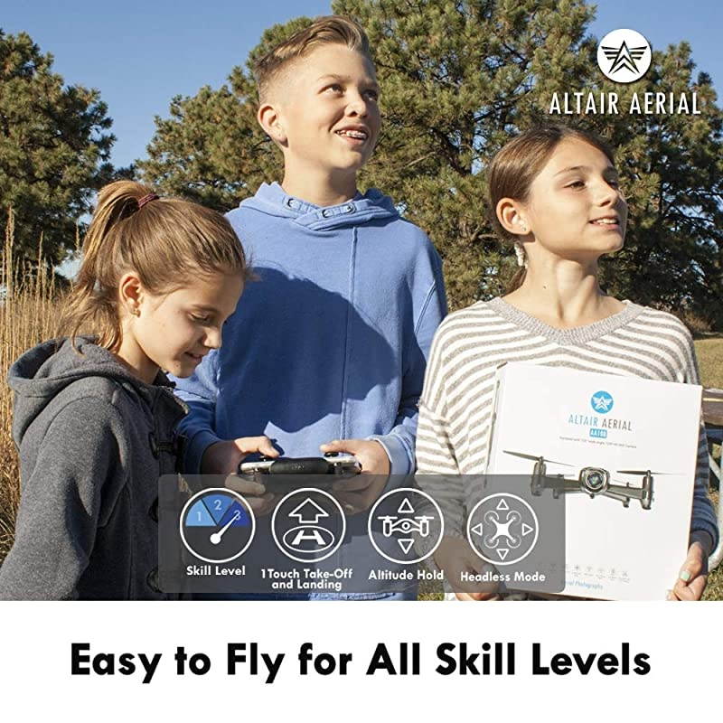 AA108 Camera Drone Great for Kids & Beginners | FREE PRIORITY SHIPPING | RC Quadcopter w/ 720p HD FPV Camera VR, Headless Mode, Altitude Hold, 3 Skill Modes, Easy Indoor Drone, 2 Batteries