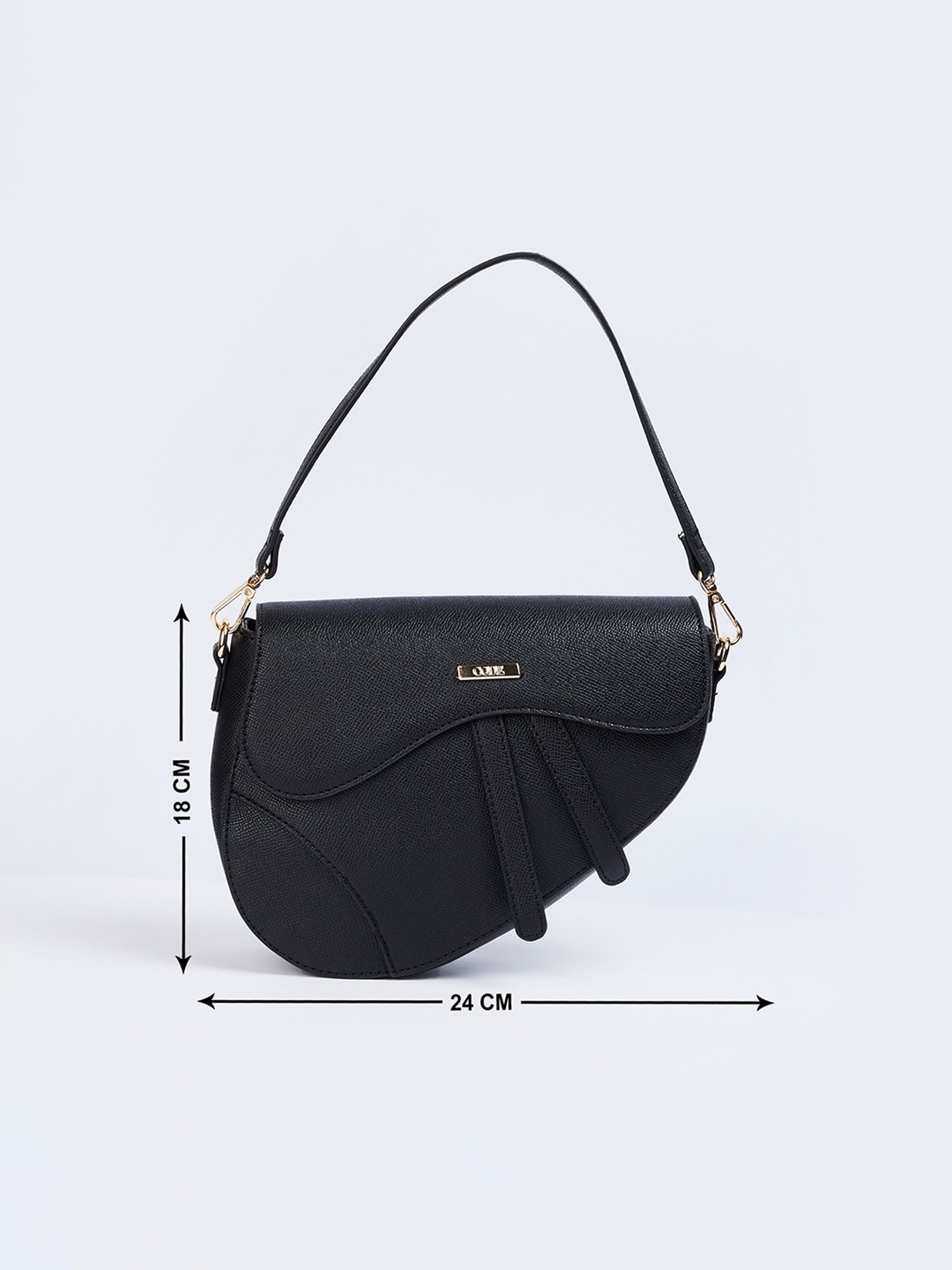 Code by Lifestyle Black Textured Shoulder Handbag