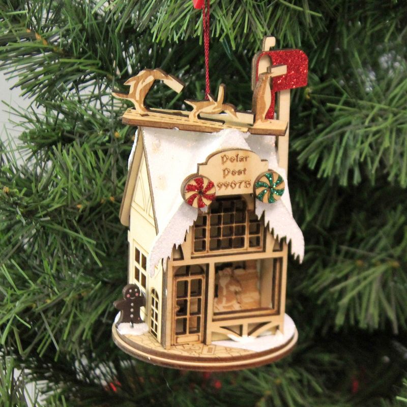 Ginger Cottages 5.0" Polar Post Office Ornament Mail Box Penguins  -  Tree Ornaments