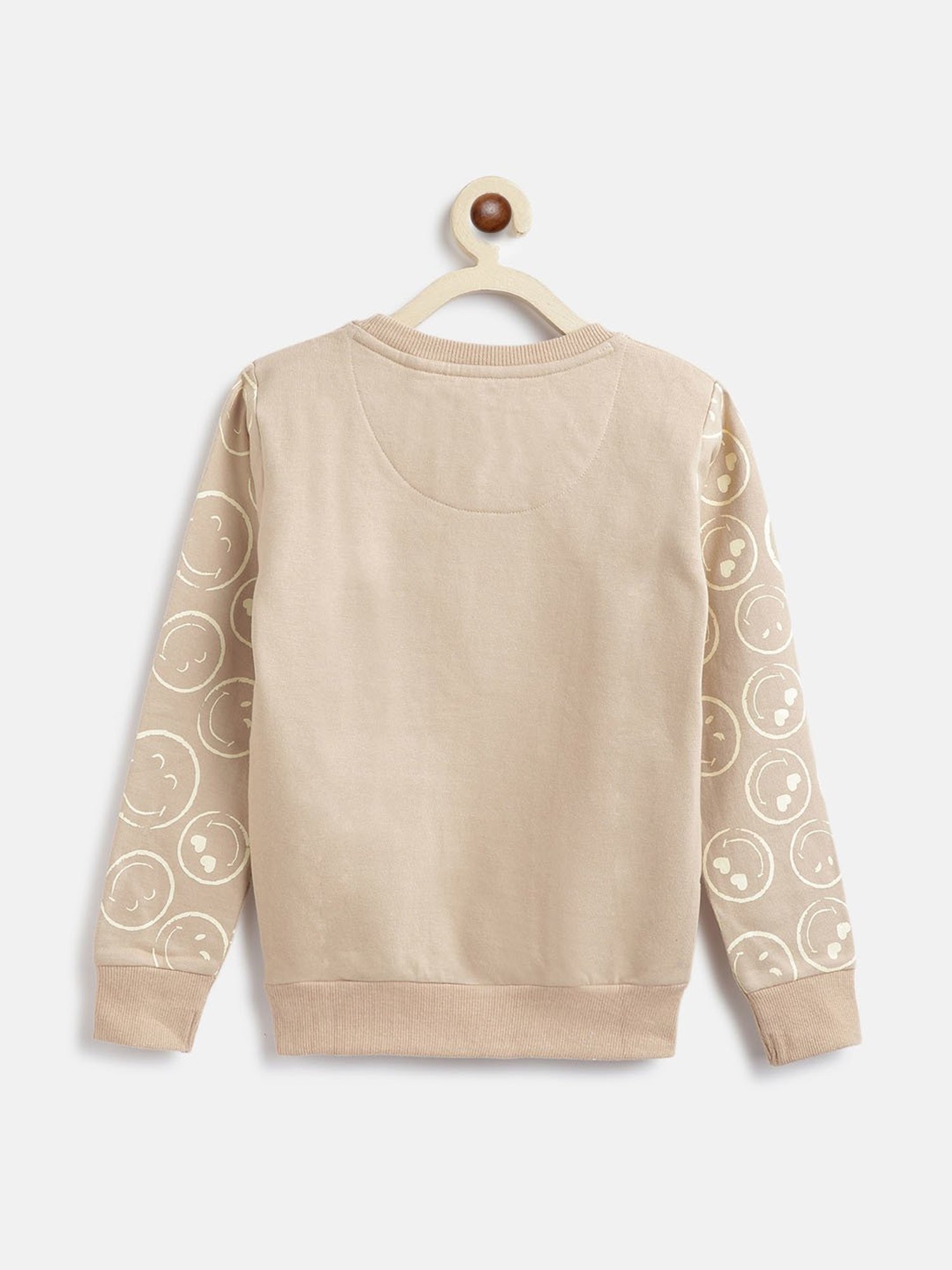 Tales & Stories Kids Beige Printed Full Sleeves Sweatshirt