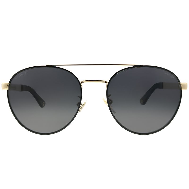 Police Origins 4 SPL 891 301P Unisex Pilot Polarized Sunglasses Black on Gold 55mm