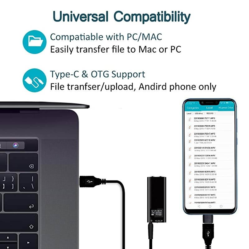 Mini Voice Recorder,  32GB Voice Activated Recorder, 2400 Hours Recordings Capacity, 26 Hours Battery Life, Audio Sound Recording Device for Lectures, Meetings - Strong Magnet, Back Clip