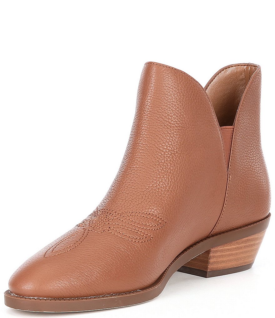 Lauren Ralph Lauren Prestyn Tumbled Leather Western Booties