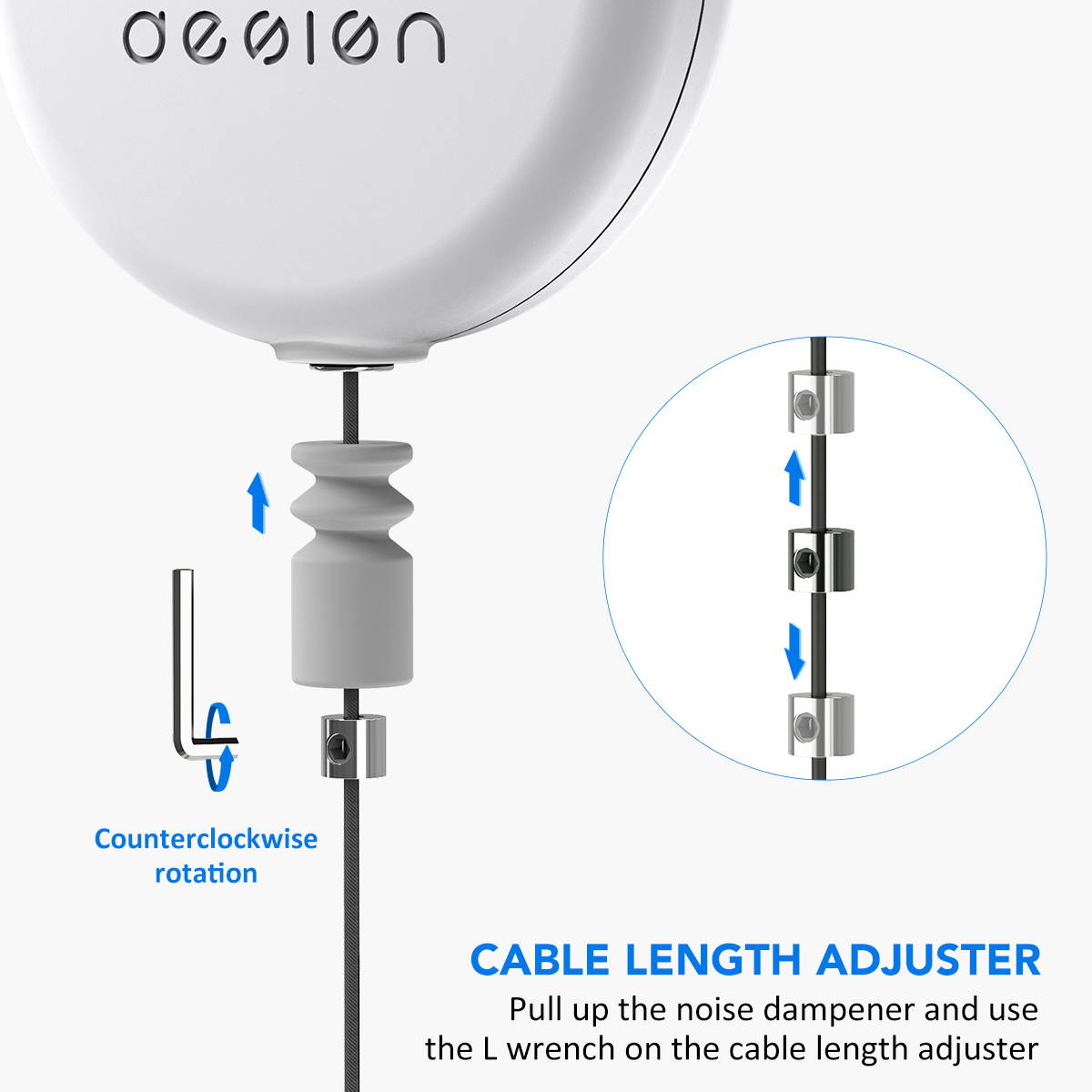 [Pro Version] KIWI design VR Cable Management, Retractable Ceiling Pulley System for HTC Vive/Vive Pro/Oculus Rift/Rift S/Link Cable for Oculus Quest/Quest 2/Valve Index VR Accessories (WHITE, 1 Pack)
