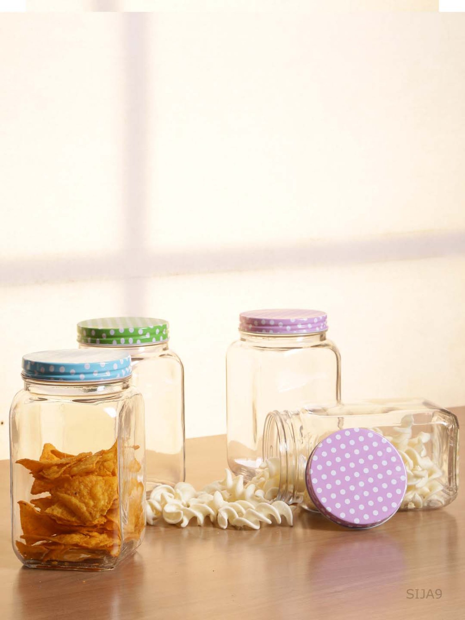 Goodhomes Transparent Glass Storage Jars (1000 ml) - Set of 4