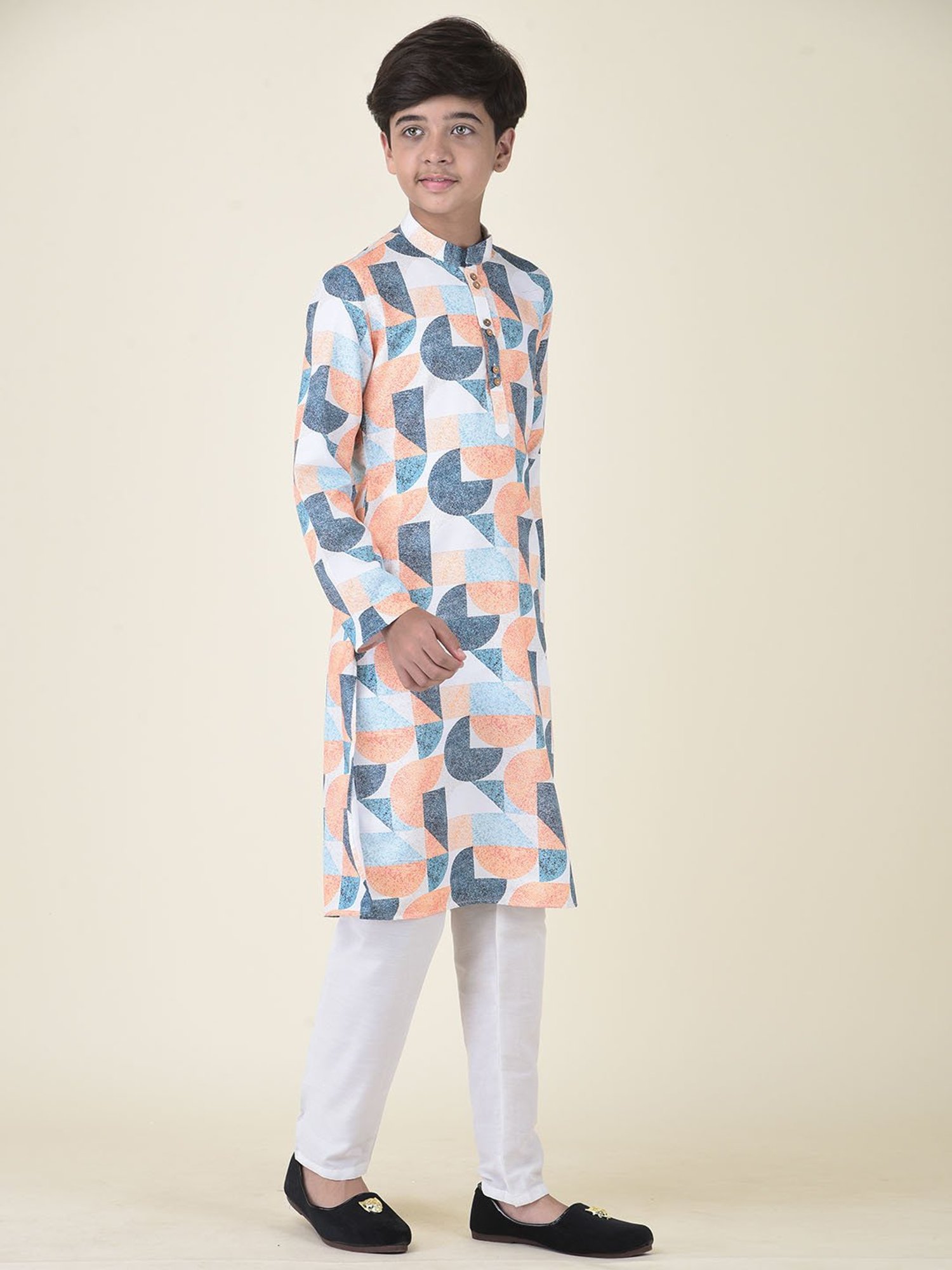 TABARD Kids Multicolour Printed Kurta + Pyjamas