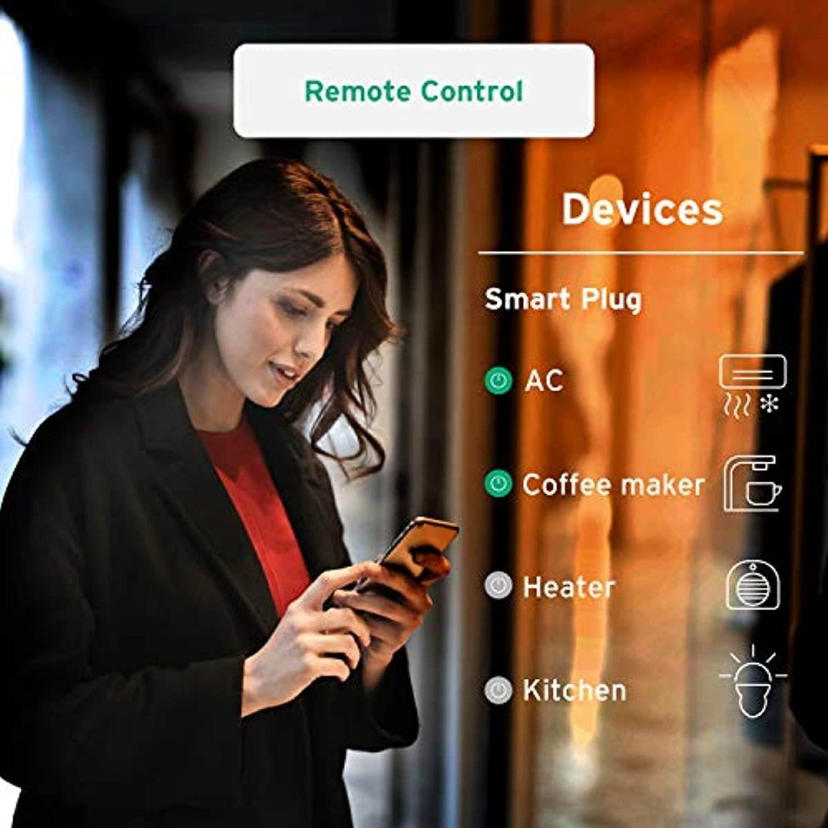 Etekcity ESW15 WiFi Energy Monitoring Smart Plug, Works with Alexa and Google Home, Compact Size, 15 Amp, White, 2 Pack