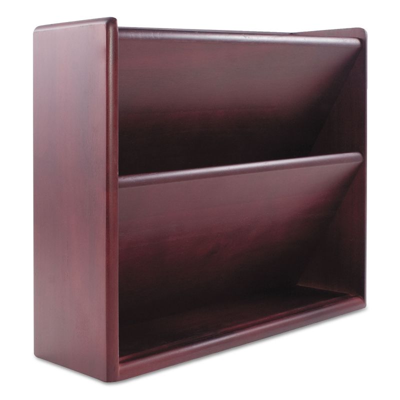 Carver Hardwood Double Wall File Letter Two Pocket Mahogany 09623