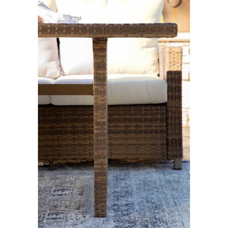 Milano 5pc Outdoor Wicker Sofa Dining Set - Brown - Coaster