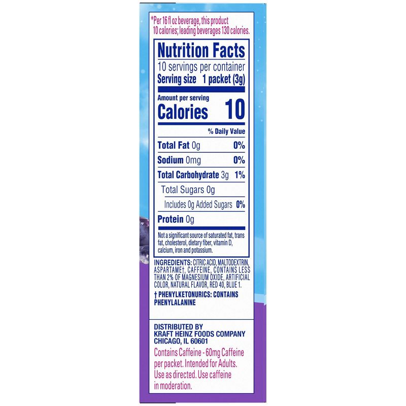 Crystal Light On the Go Grape Energy Drink Mix - 10pk/0.11oz Stix