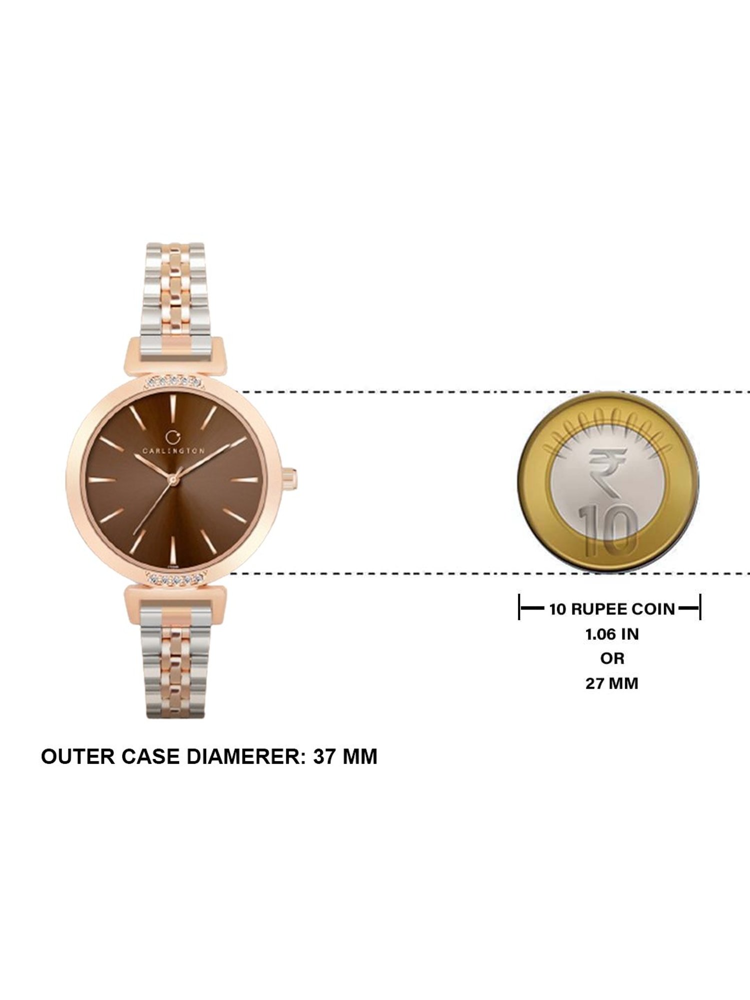 Carlington Iconic 2034Two Tone Brown Analog Watch for Women