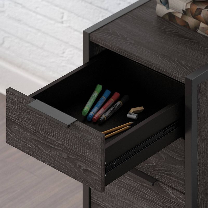 Atria 3 Drawer Assembled File Cabinet Charcoal Gray - Kathy Ireland Home