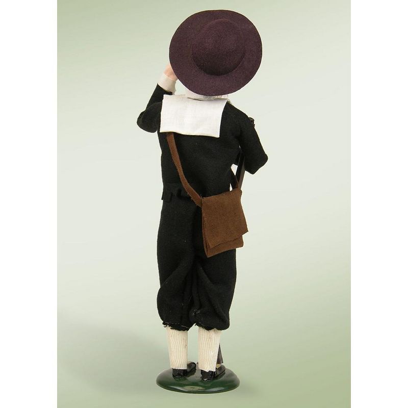 Byers Choice 14.5" Black and White Colonial Pilgrim Man with Rifle Christmas Caroler Figure