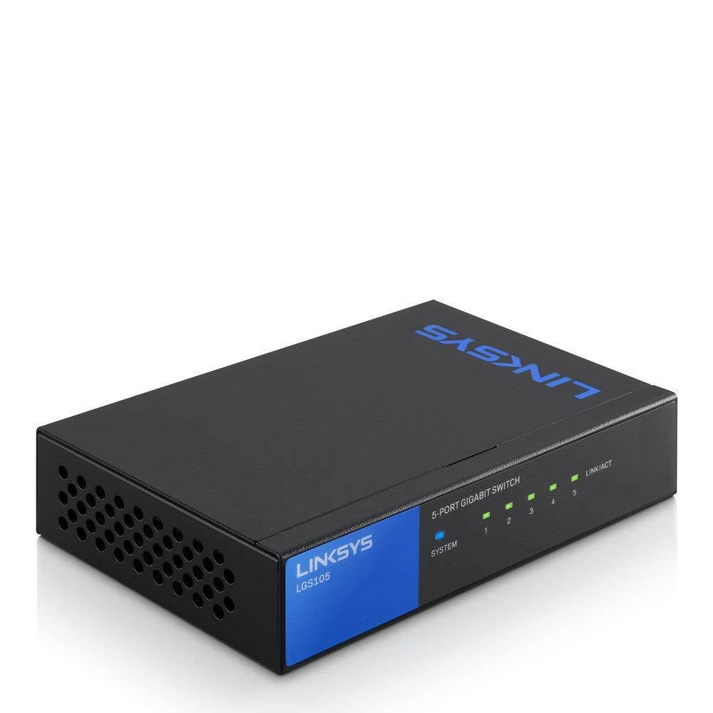 Linksys Business LGS105 5-Port Desktop Gigabit Ethernet Network Unmanaged Switch I Metal Enclosure