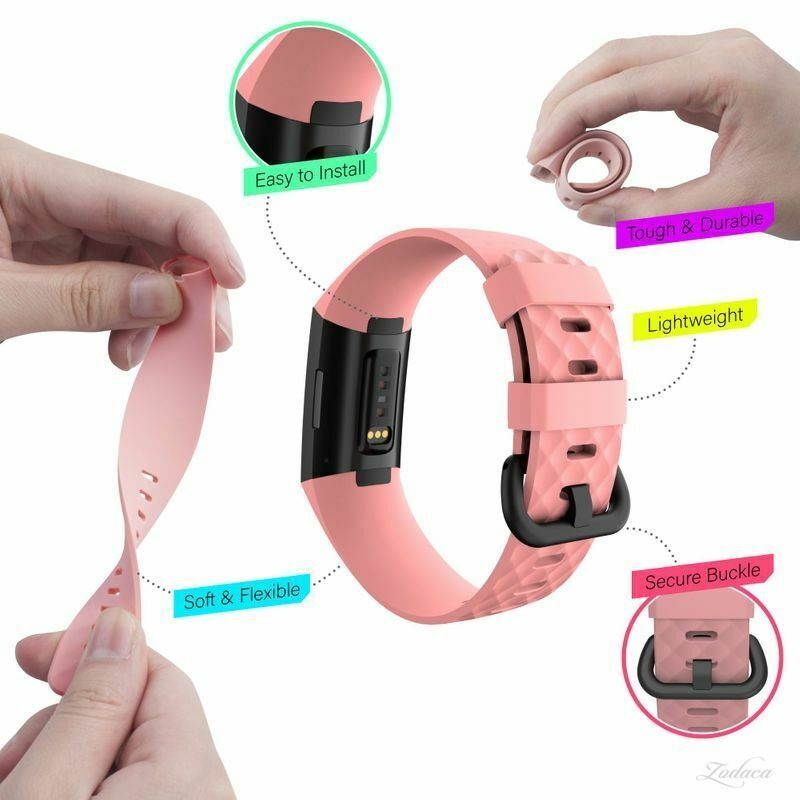 Replacement Watch Band Wristband Sports Strap For  Charge 3, Pink Size S