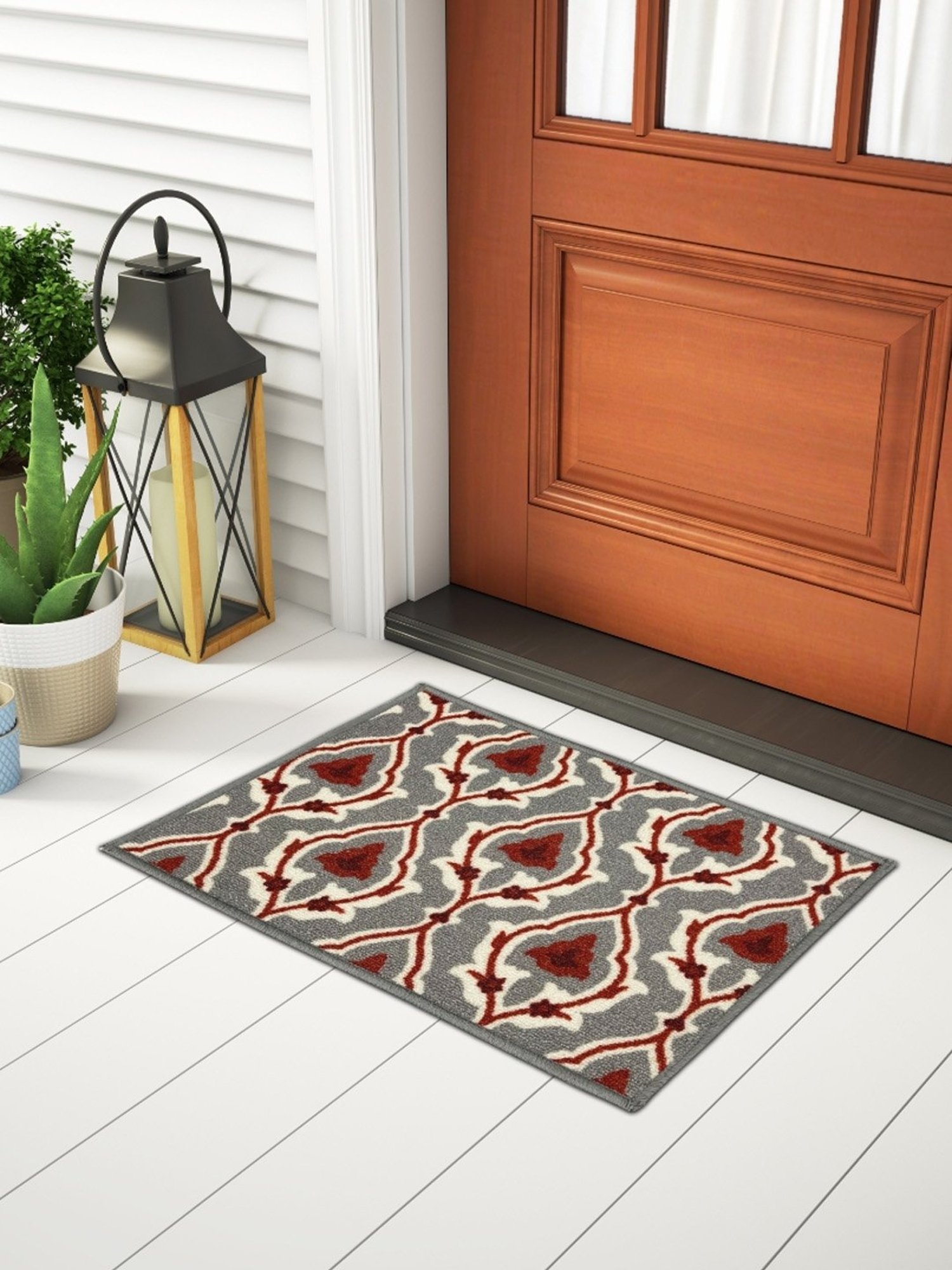 Spaces Printed Dark Grey Nylon Anti Skid