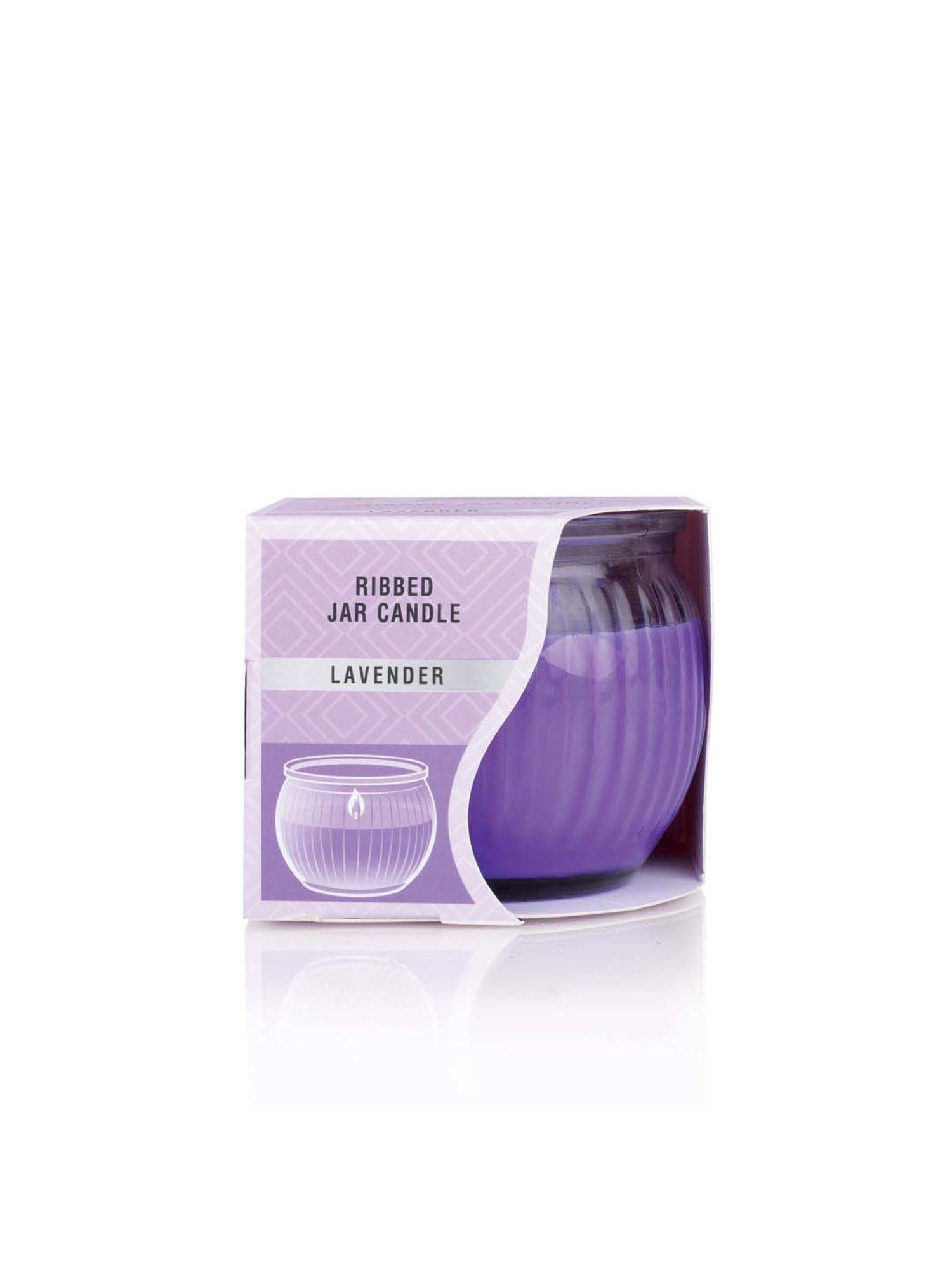 IRIS Purple Home Fragrances Lavender Ribbed Jar Candle - Set of 3