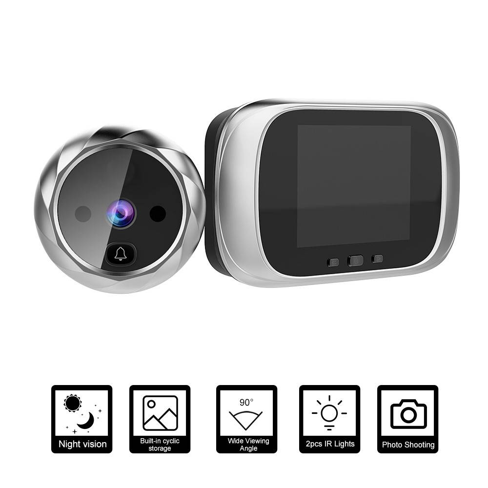 Digital Door Viewer Peephole Door Camera Doorbell 2.8-inch LCD Screen Night Vision Photo Shooting Digital Door Monitoring for Home Security