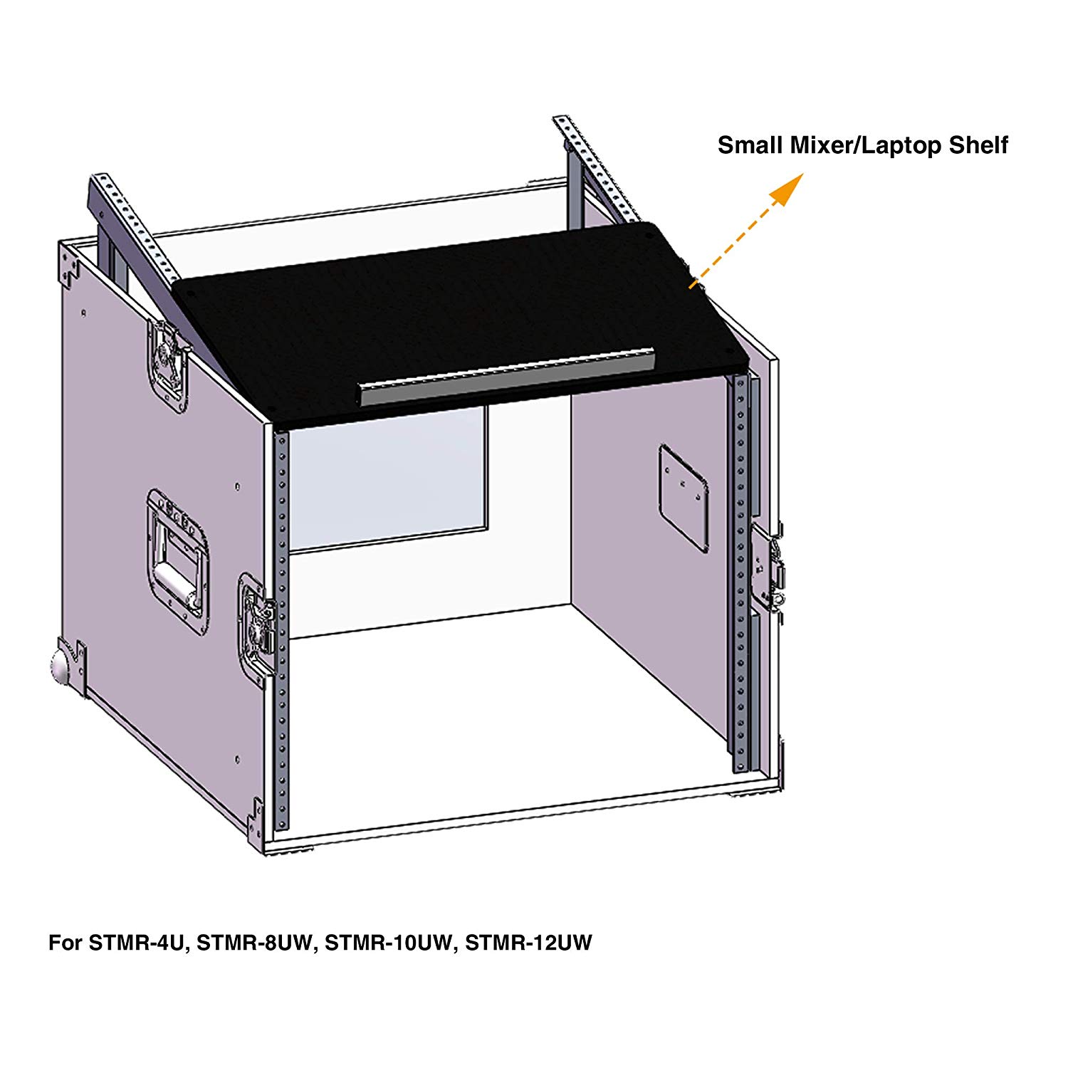 Sound Town 4-Space PA/DJ Pro Audio Rack/Road ATA Server Case with Slant Mixer Top (STMR-4U)