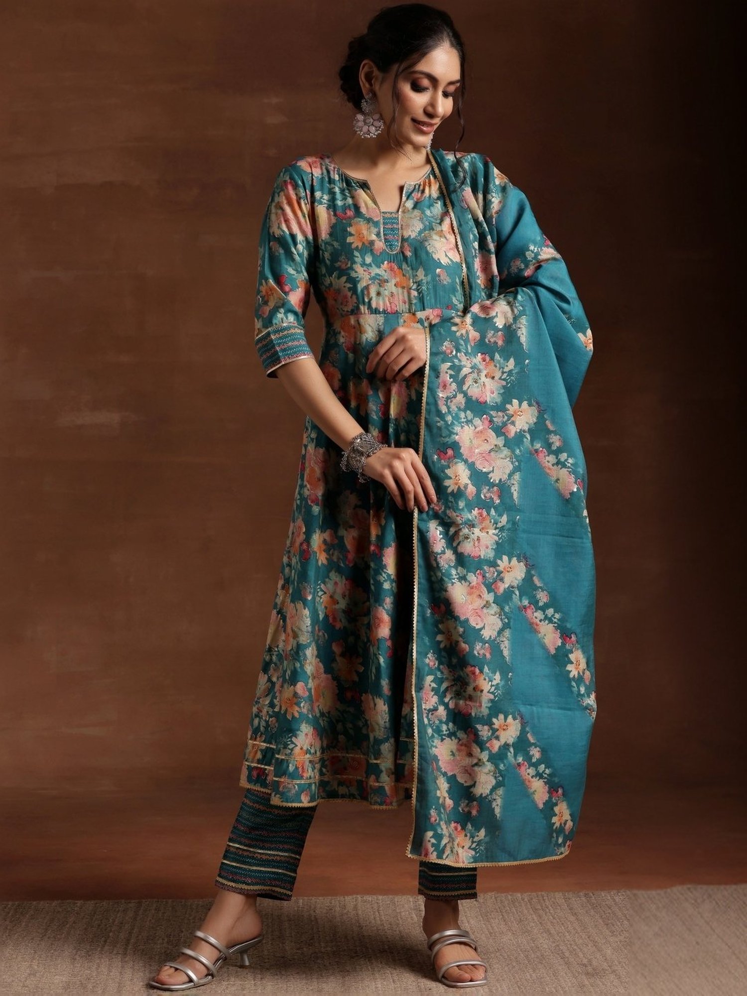 URBAN MYSTIC Black Rayon Embroidered Kurta & Sharara Set