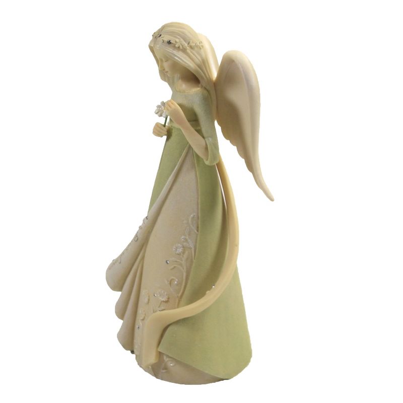 Foundations 7.5" Count Your Blessings Angel Daisy Flower Figurine  -  Decorative Figurines