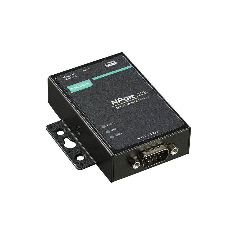 MOXA NPort 5110 - 1 Port Serial Device Server, 10/100 Ethernet, RS232, DB9 Male